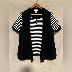 CJ Banks Double Layer Striped Sweater